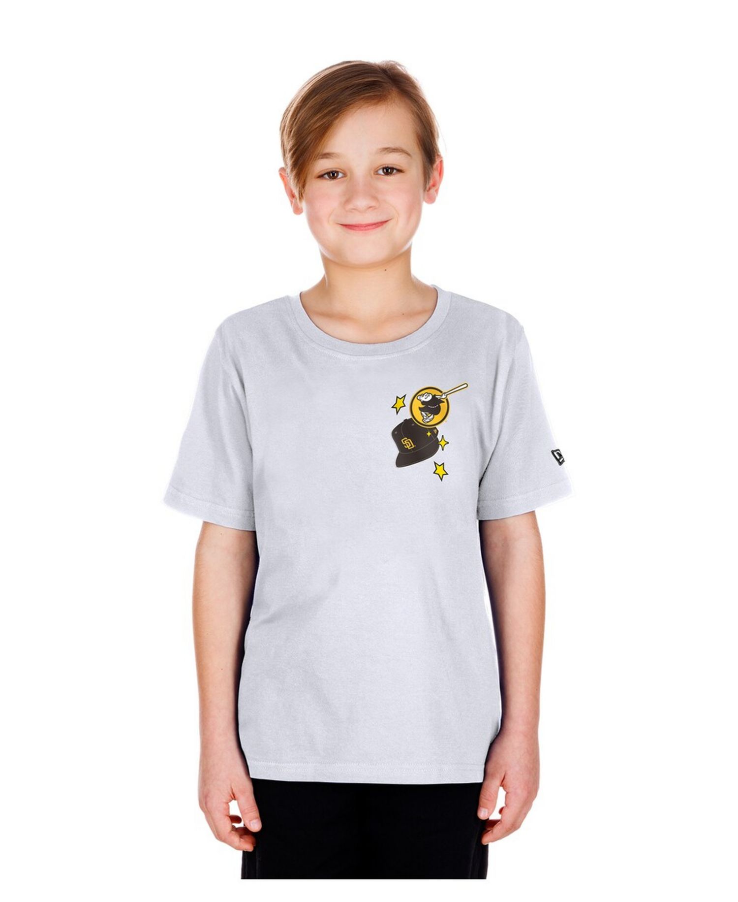 Big Boys and Girls White San Diego Padres Stars Cap T-Shirt