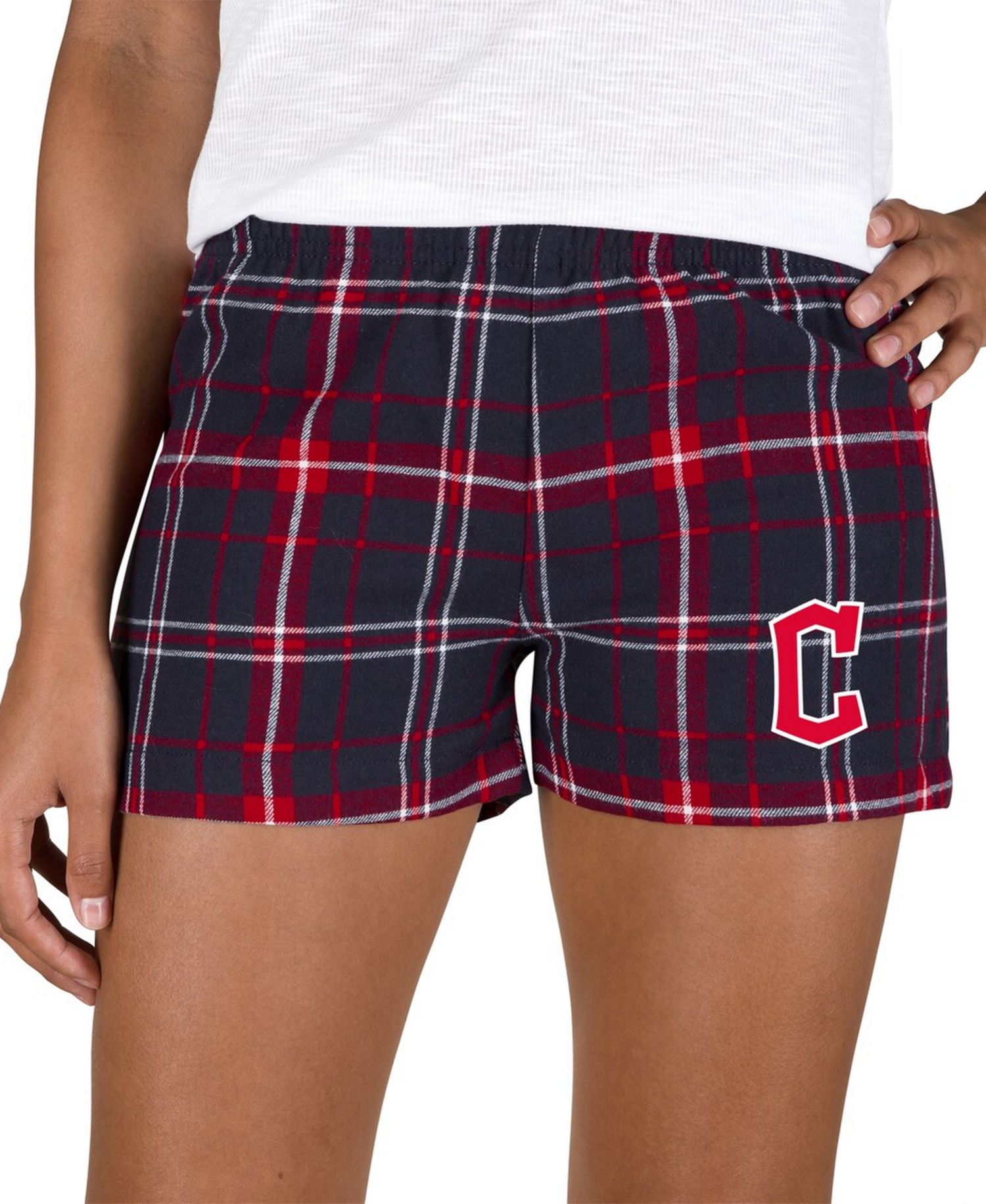 Women's Navy/Red Cleveland Guardians Ultimate Flannel Shorts