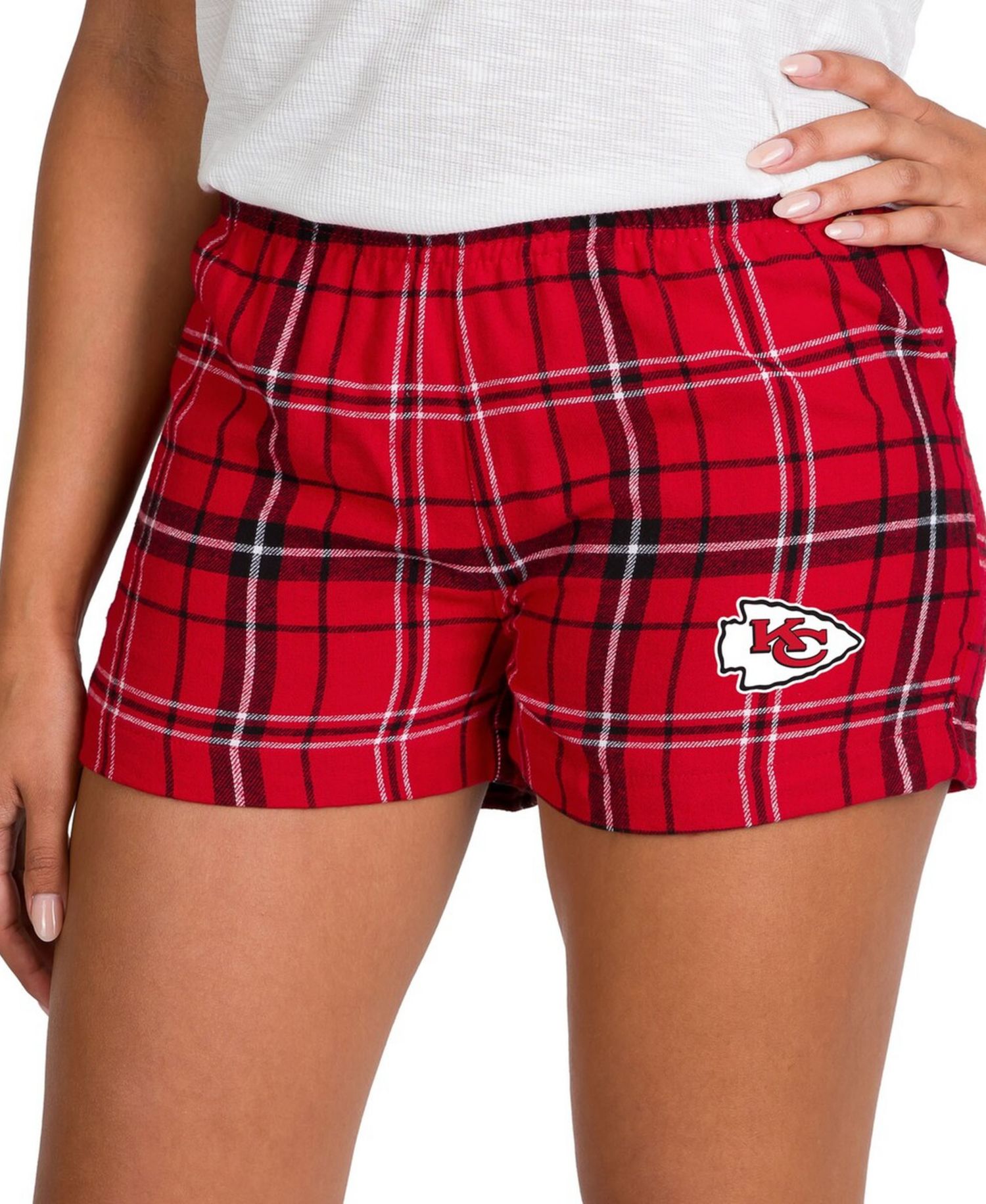 Women's Red/Black Kansas City Chiefs Ultimate Flannel Shorts