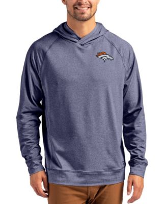Men's Heather Navy Denver Broncos Adapt Knit Raglan Pullover Hoodie