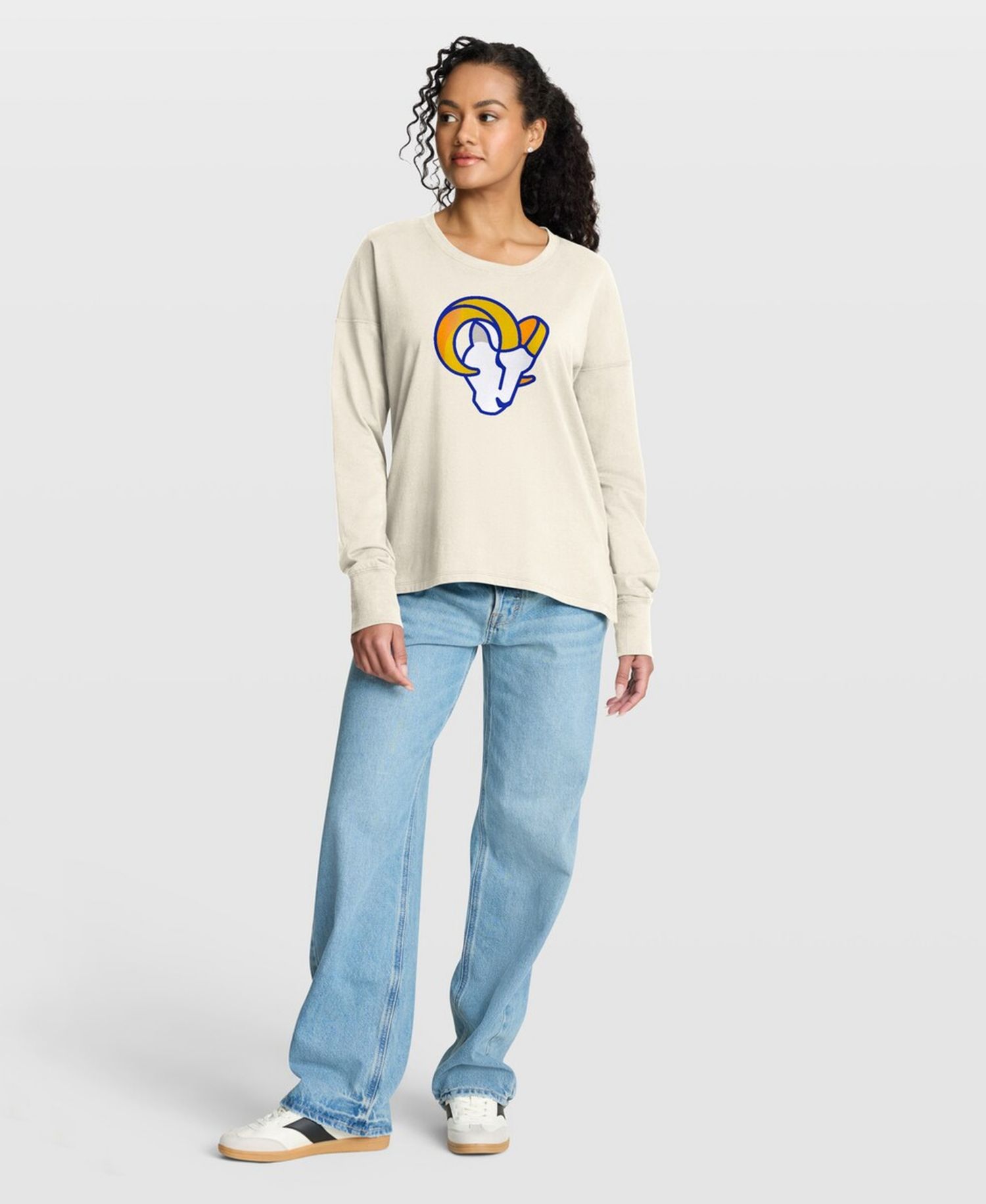 Women's Cream Los Angeles Rams Dove Legacy Long Sleeve T-Shirt