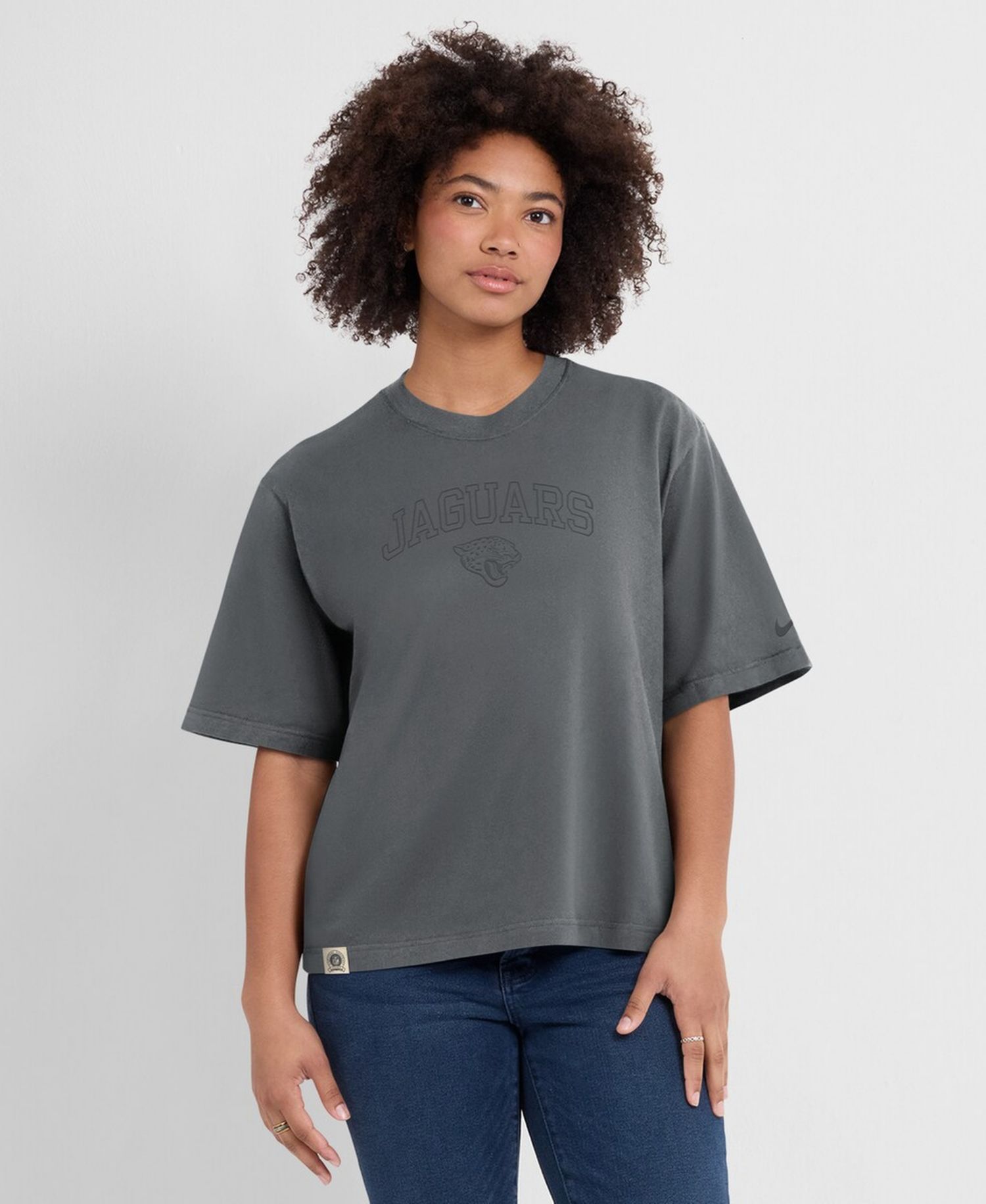 Women's Charcoal Jacksonville Jaguars Glory Arch Boxy T-Shirt