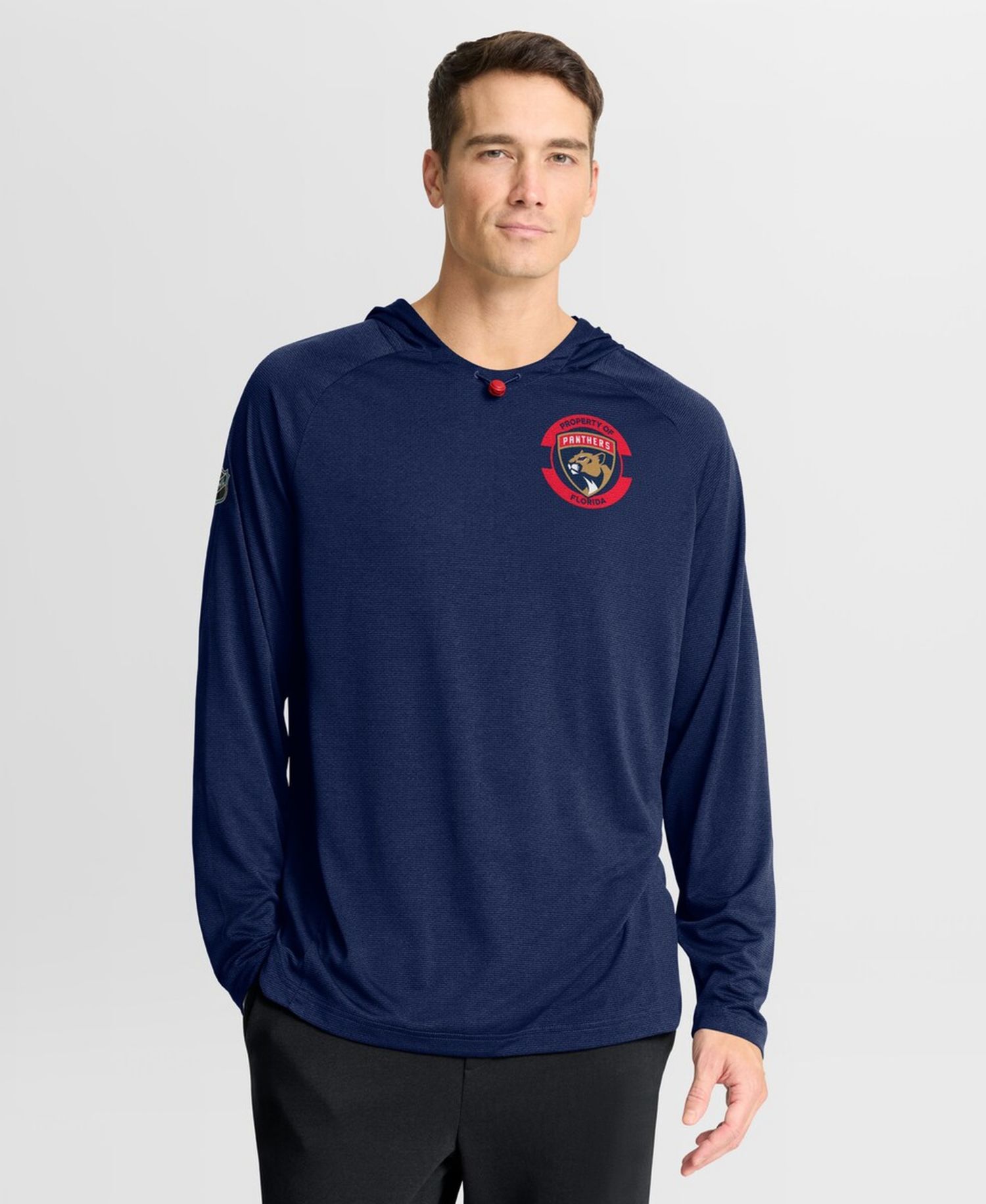 Men's Navy Florida Panthers Authentic Pro Rink Raglan Hoodie