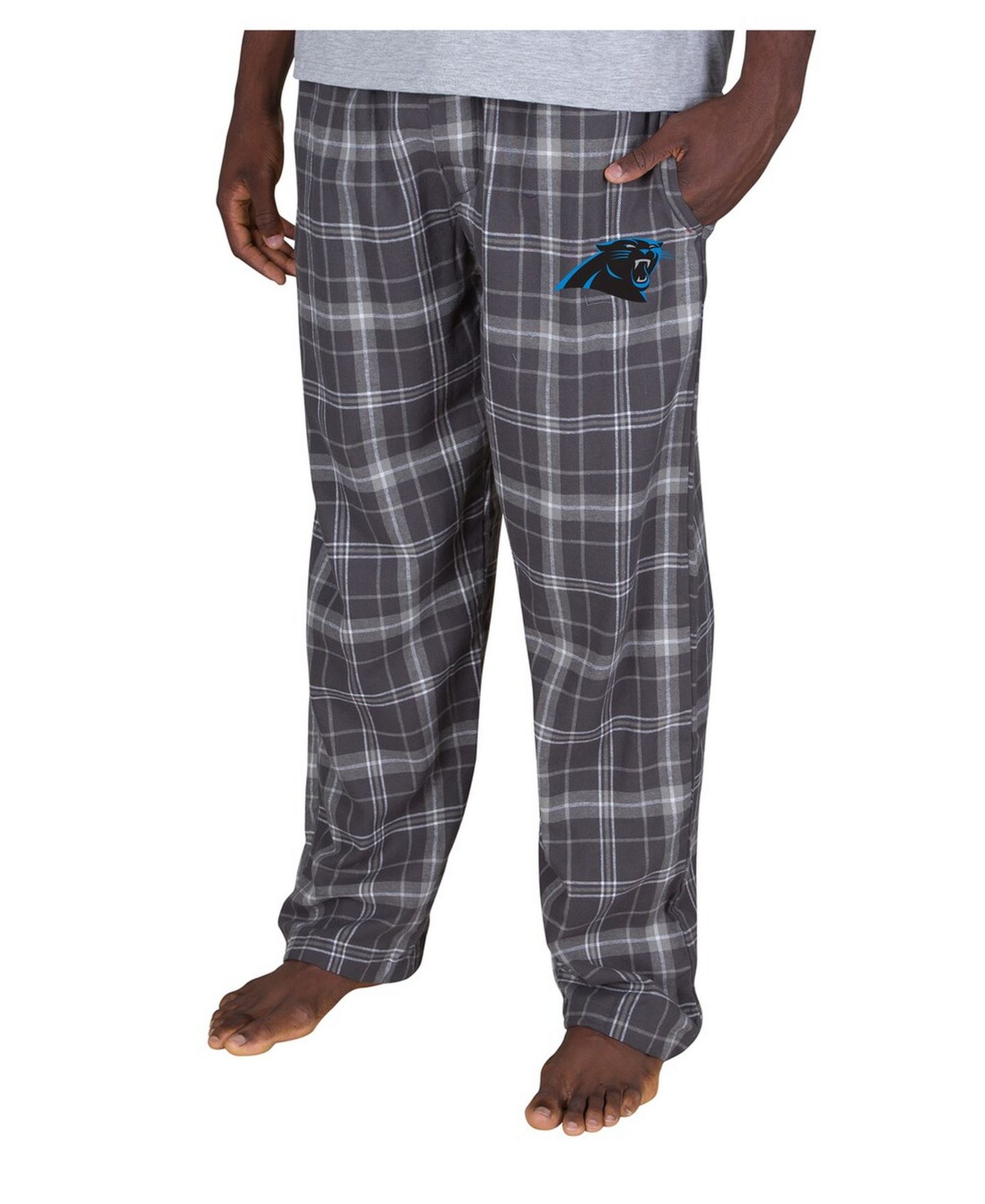 Мужские фланелевые брюки Concepts Sport Carolina Panthers Ultimate в клетку, Charcoal — фото 1