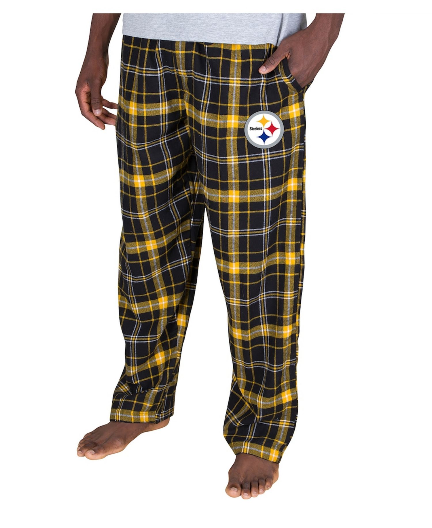 Men's Black Pittsburgh Steelers Ultimate Plaid Flannel Pants