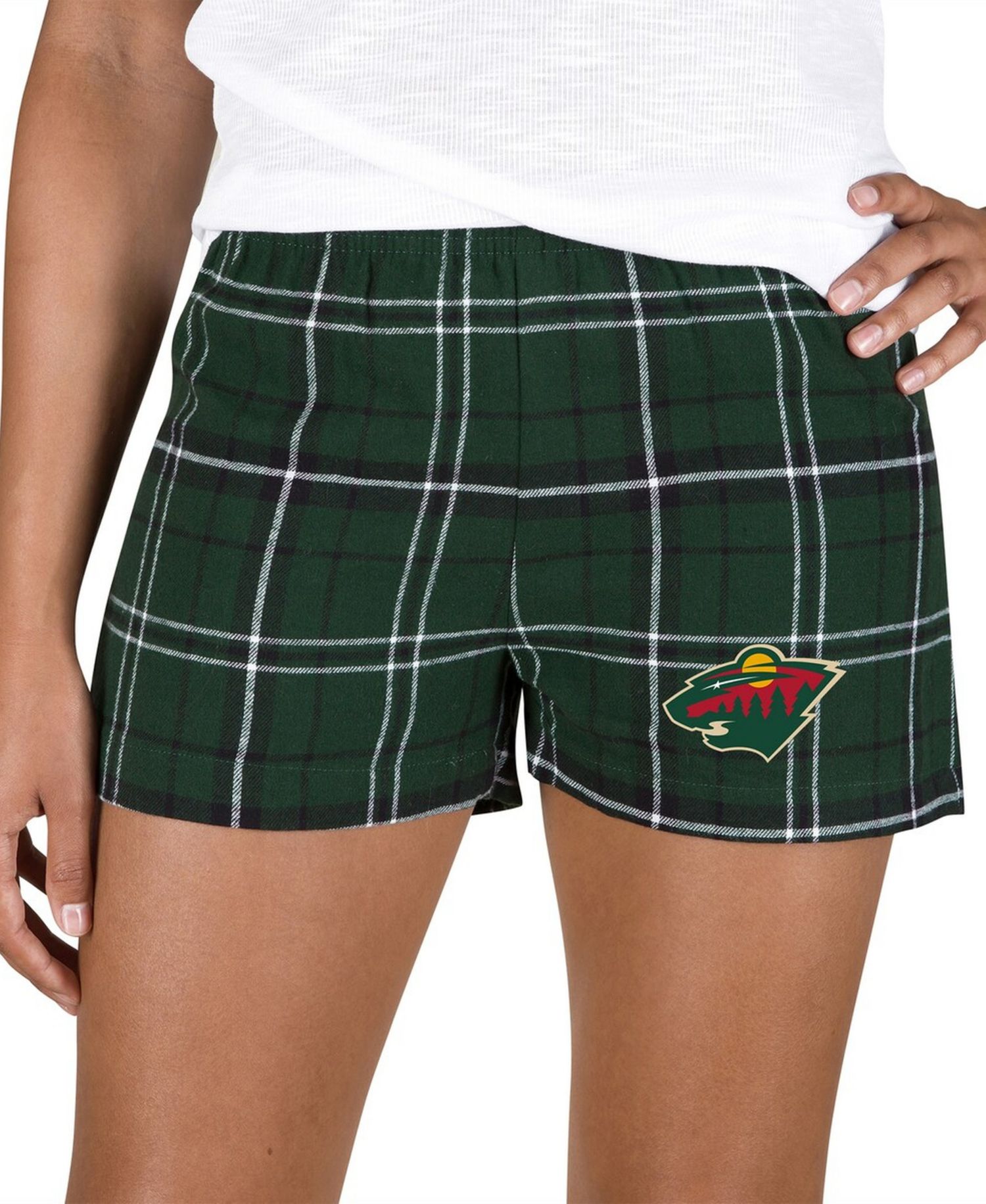 Women's Hunter Green/Black Minnesota Wild Ultimate Flannel Shorts