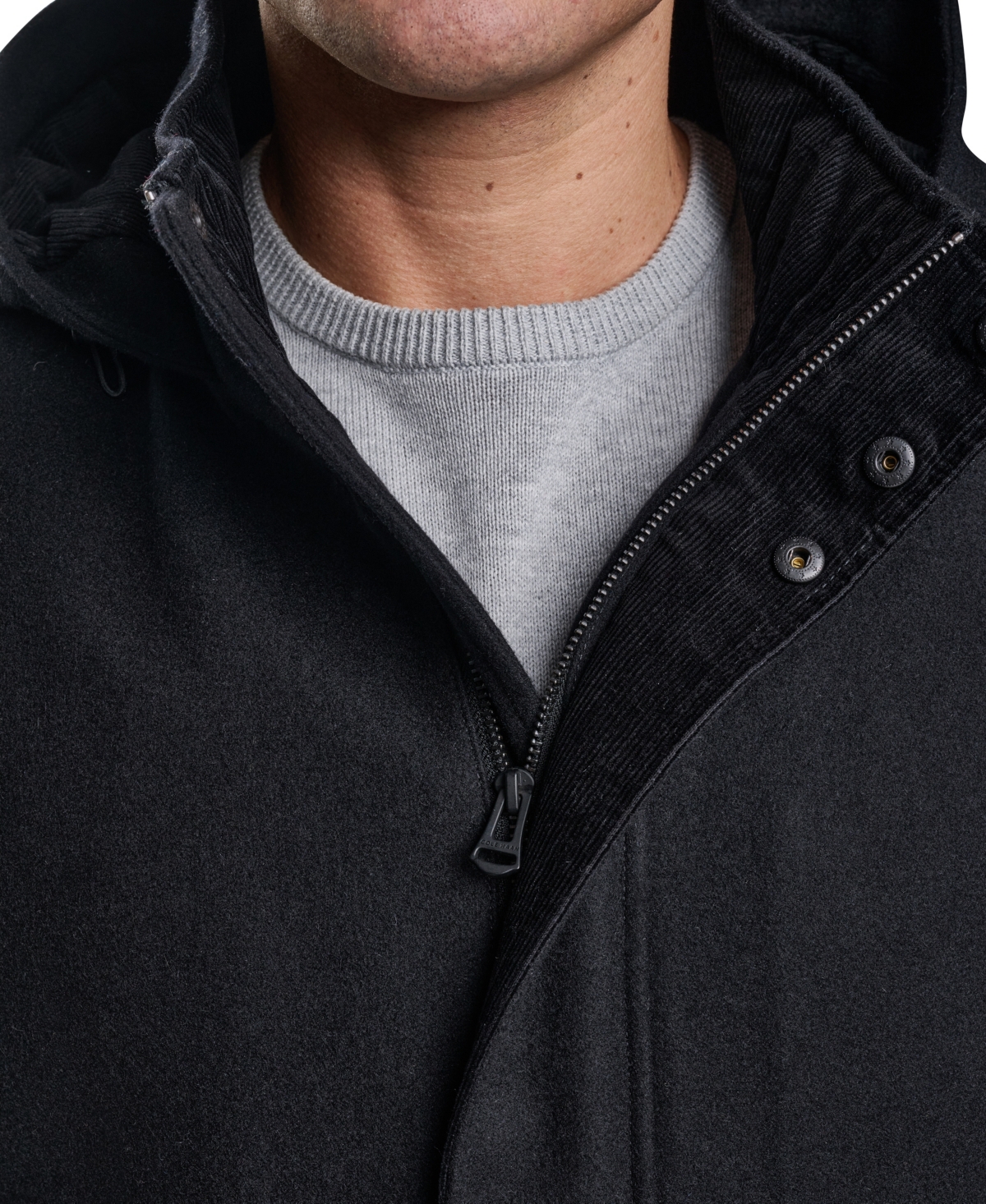 Cole Haan Men's Front-Zip Duffel Wool Jacket