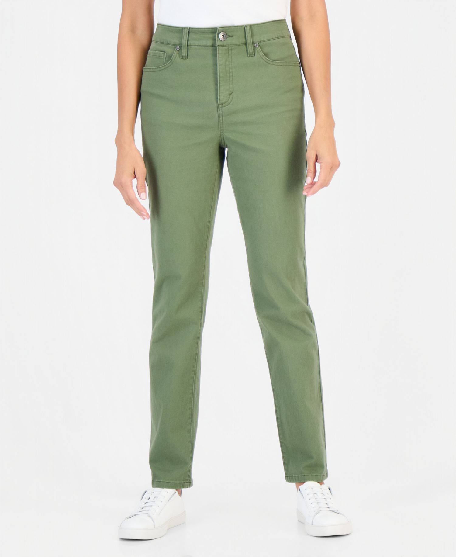 Women's Straight-Leg High Rise Twill Pants