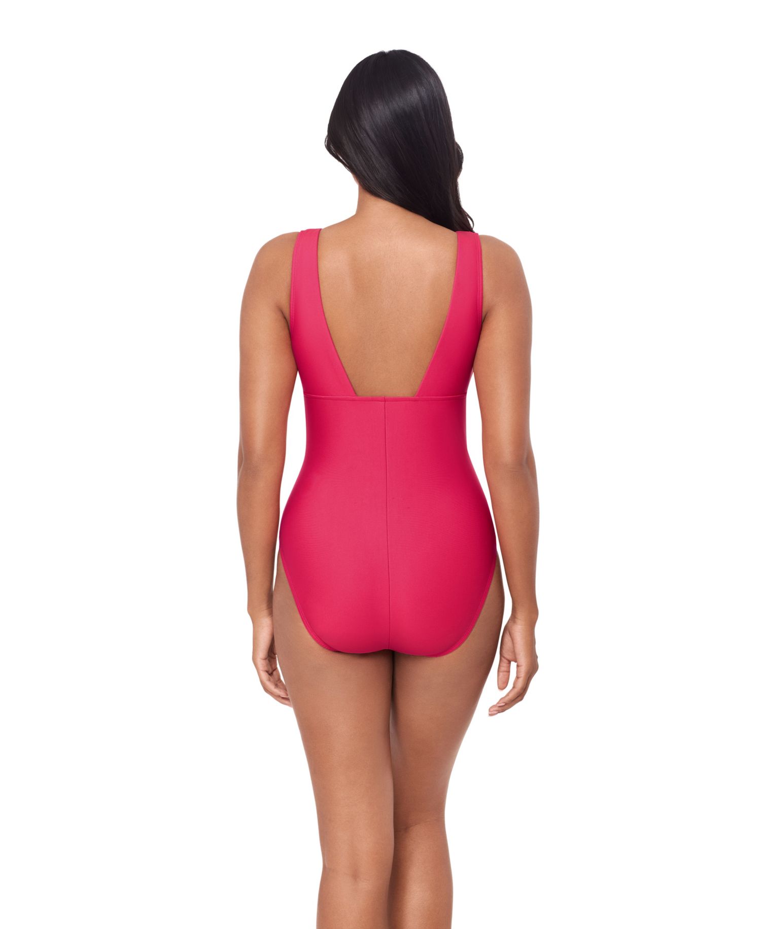 Women's Solid Wallis V-Neck One-Piece Swimsuit