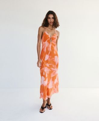 Women's Metallic Cutout Floral Dress