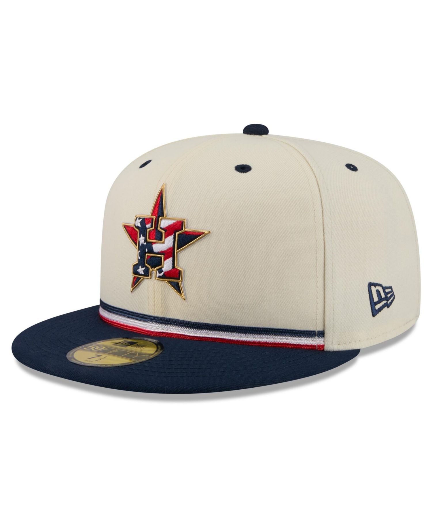 Men's Cream/Blue Houston Astros USA 250 Fourth of July 59FIFTY Fitted Hat