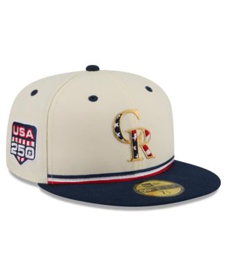 Men's Cream/Blue Colorado Rockies USA 250 Fourth of July 59FIFTY Fitted Hat
