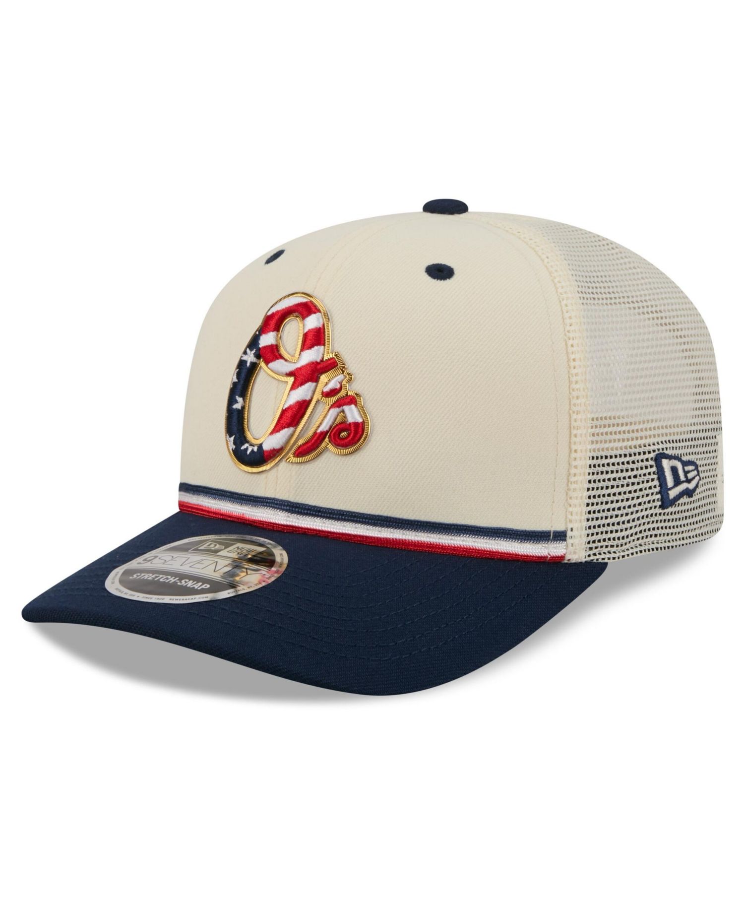 Men's Cream/Navy Baltimore Orioles USA 250 Fourth of July 9SEVENTY Adjustable Hat