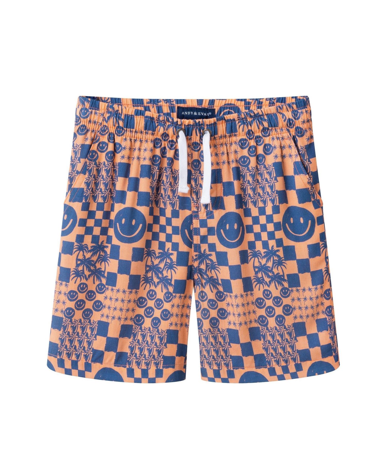Little Boys Andy and Evan Andy and Evan Allover Smiley Print Buttondown and Shorts Set