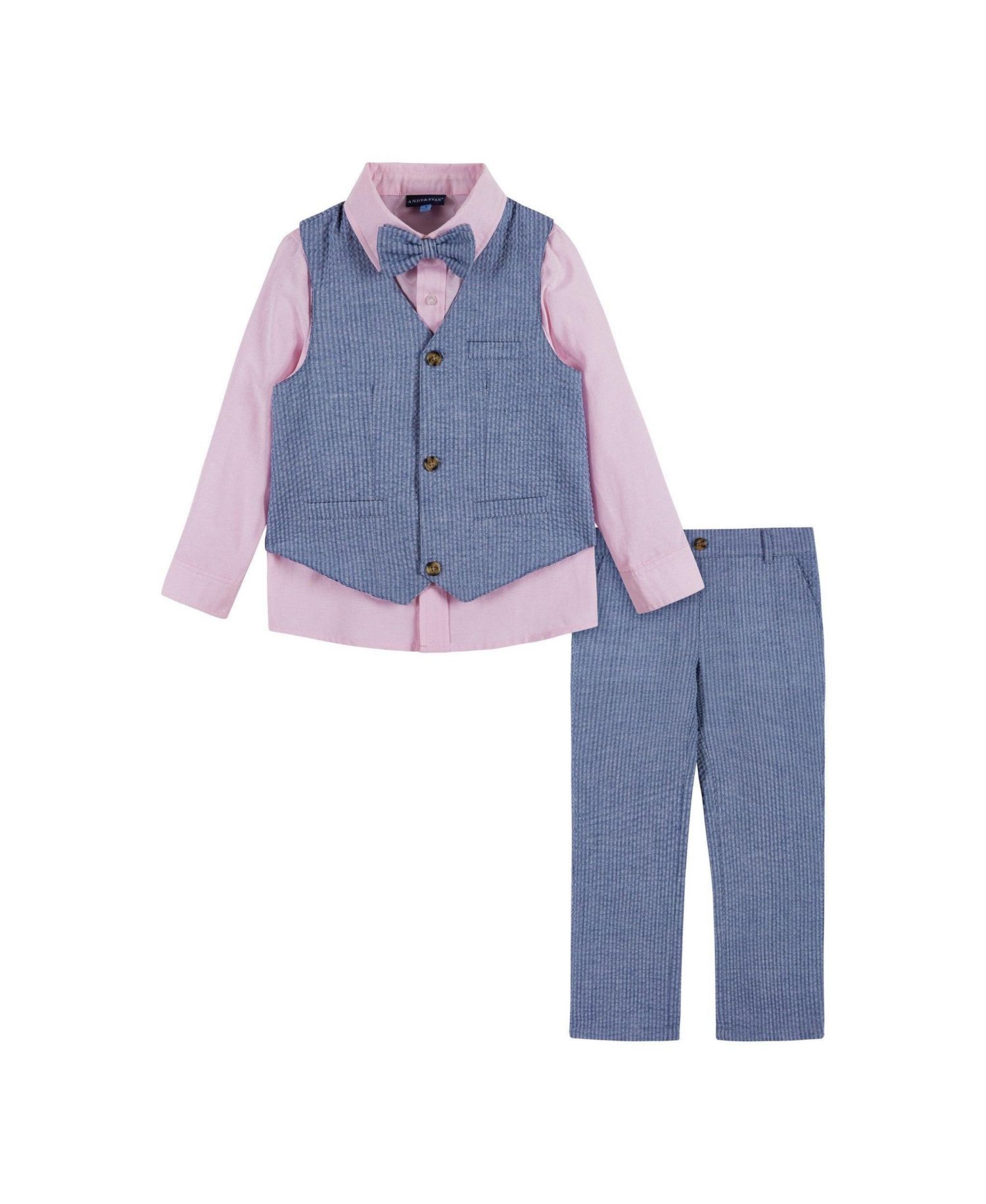 Big Boys Toddler/Child Seersucker Vest Suit Set