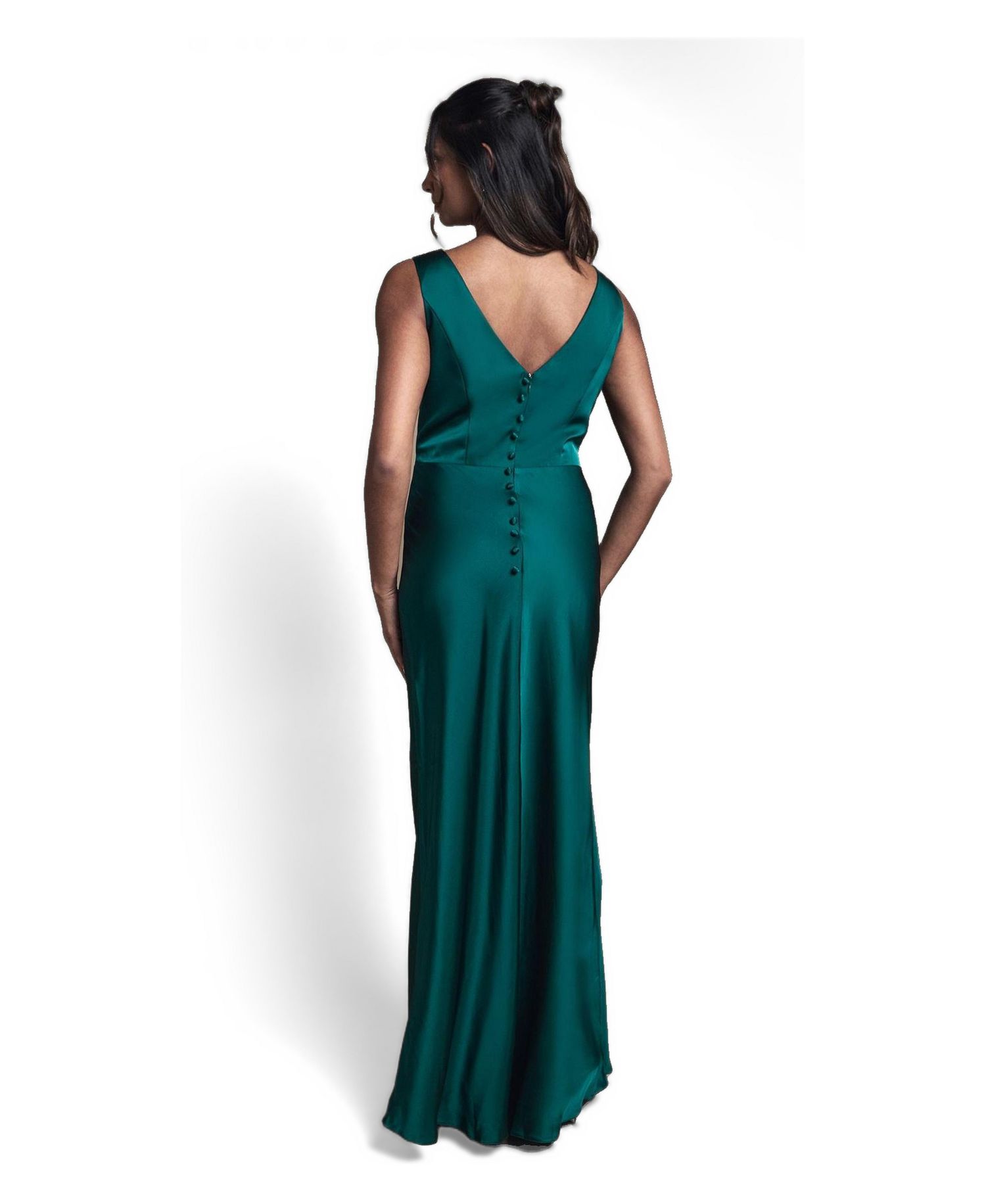 Women's Sleeveless Satin Bridesmaid Dress