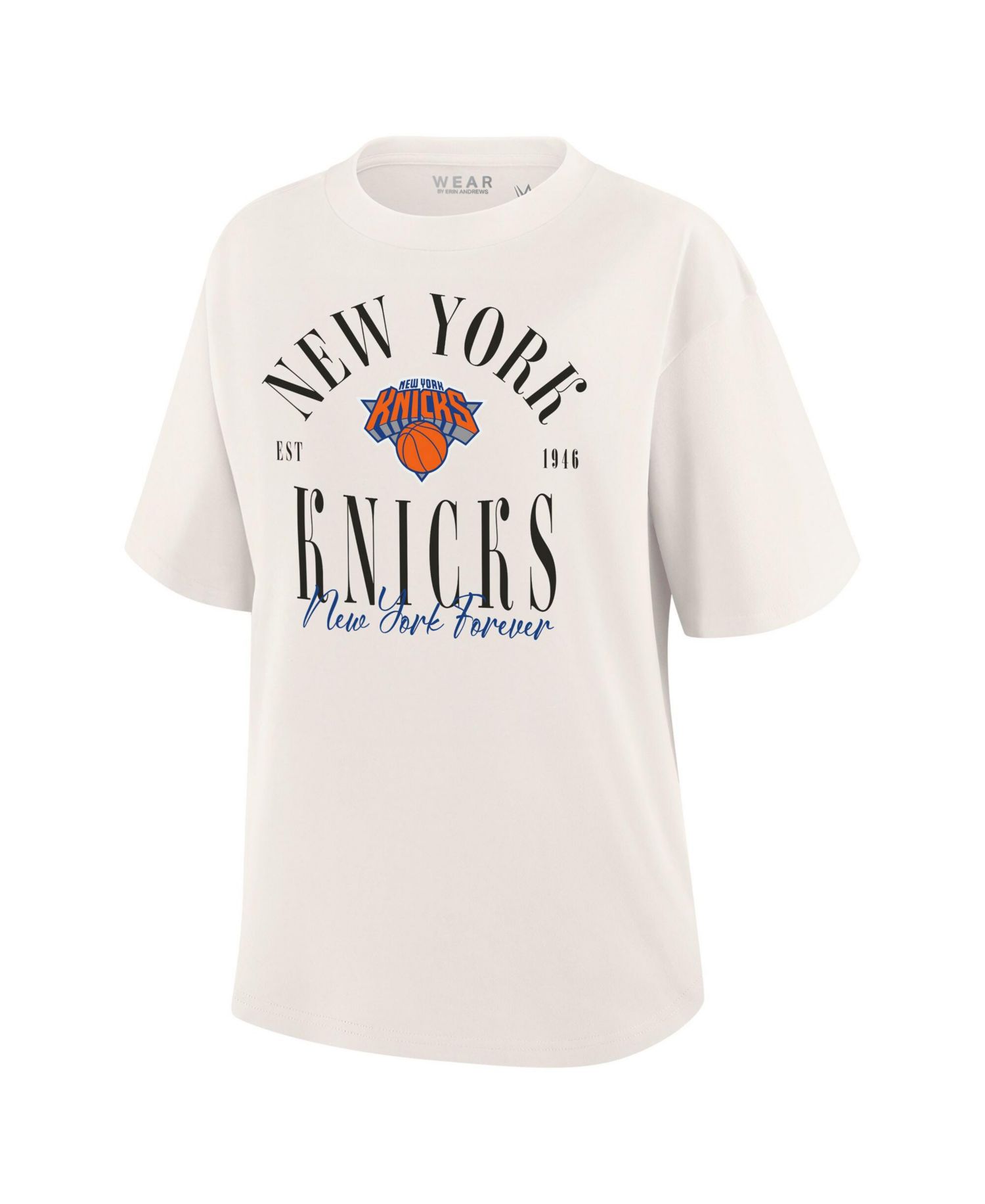 Women's White New York Knicks Peached Vintage T-Shirt