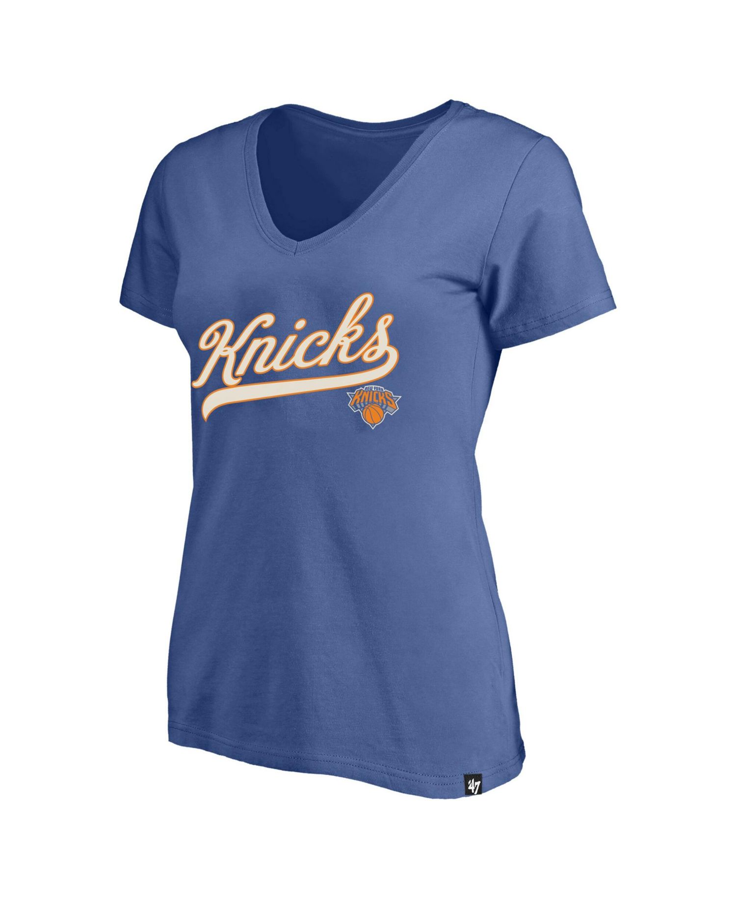 Women's Blue New York Knicks Plus Size Sweep V-Neck T-Shirt