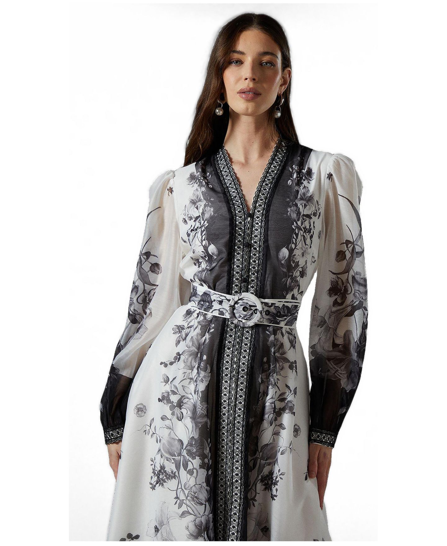 Женское платье Coast Printed Organza Shirt Dress, цвет: Mono — фото 2