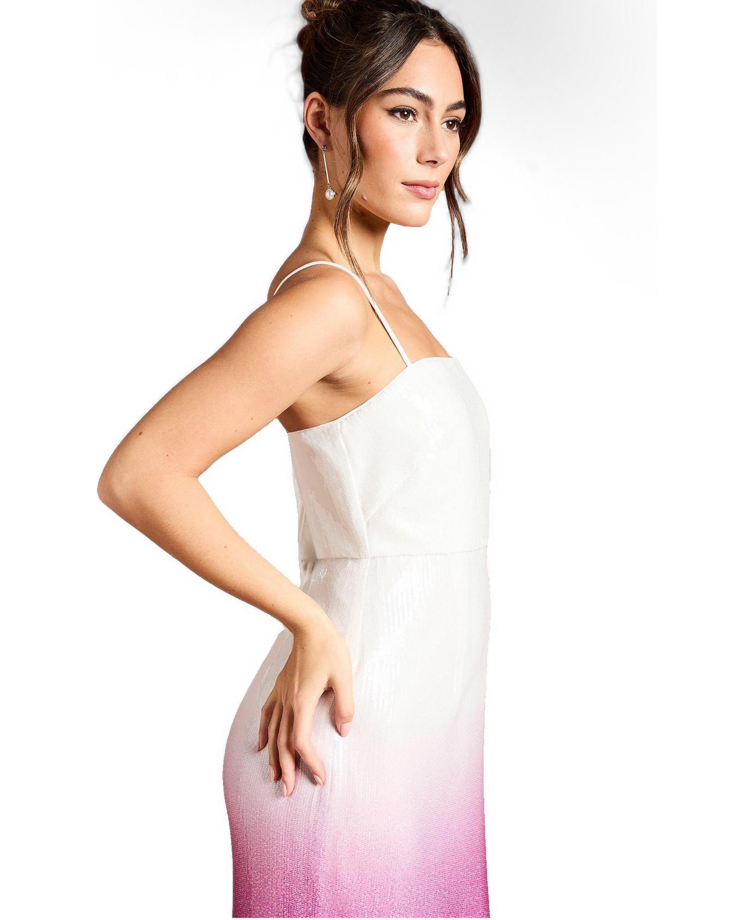 Women's Sequin Square Neck Maxi Dress