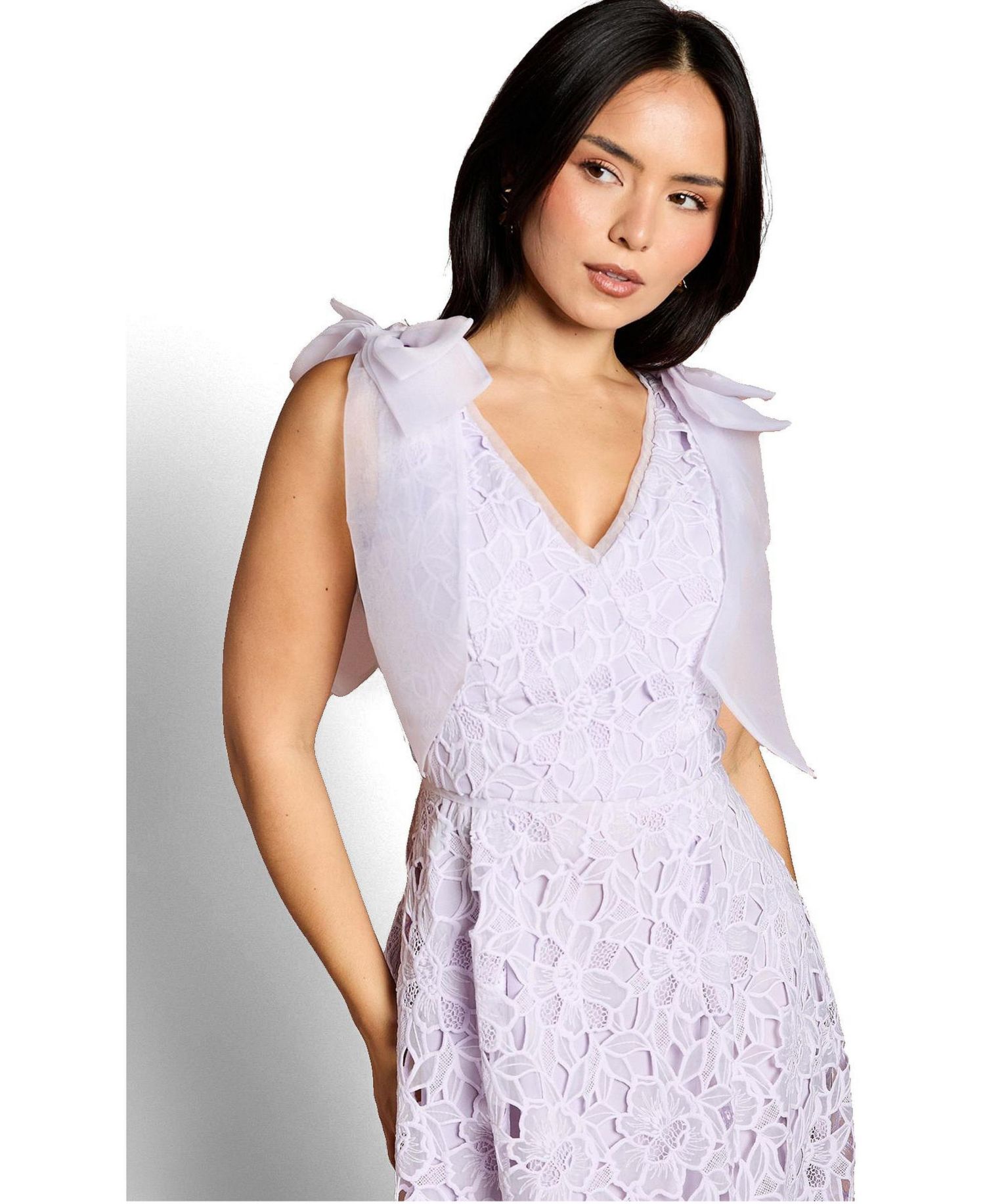Women's Bow Detail Sleeveless Midi Dress