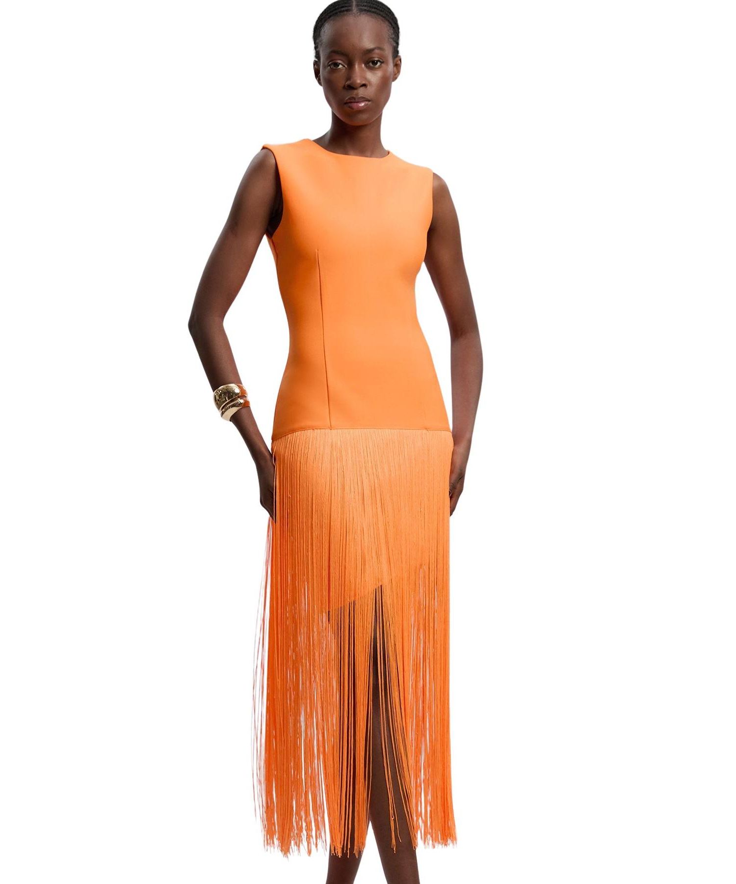 Women's Form Fit Bandage Tassel Hem Mini Dress