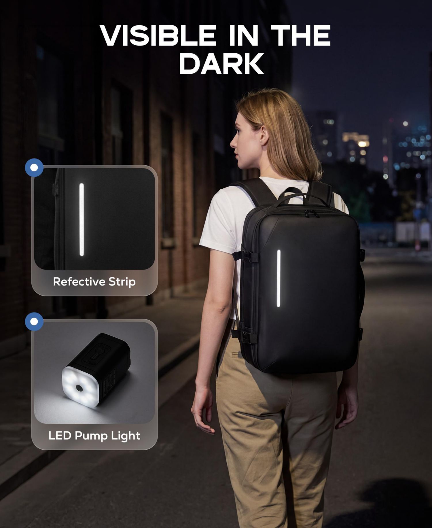 Expandable Travel Backpack with USB Charging Port, 20 to 30 Liters Carry On Backpack with Laptop Compartment, Water-Resistant Business Backpack