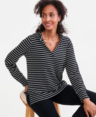 Women's Striped Waffle Hoodie