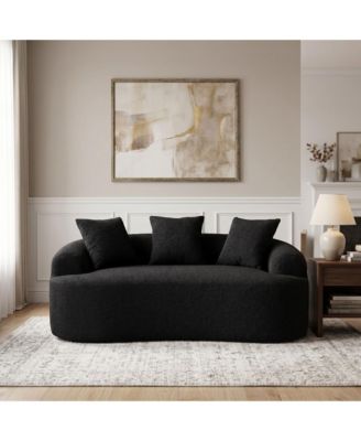 Curved Loveseat No-Assembly Chenille Sofa for Small Spaces