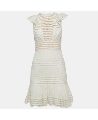 Women's Cotton and Lace Ruffled Mini Dress