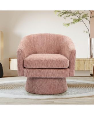 360degree(s) Swivel Lounge Chair with Arms - Soft Chenille Upholstery - Soft Cushion - Modern Accent Chair for Living Room or Bedroom
