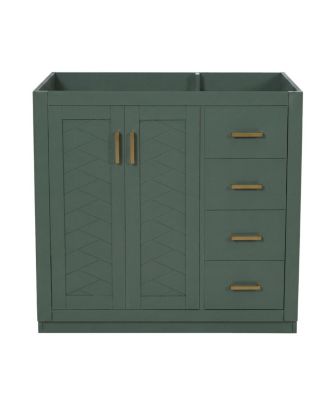 Modern Freestanding Bathroom Vanity without Top, Solid Wood Frame, 3 Drawers Storage, Soft Close Doors