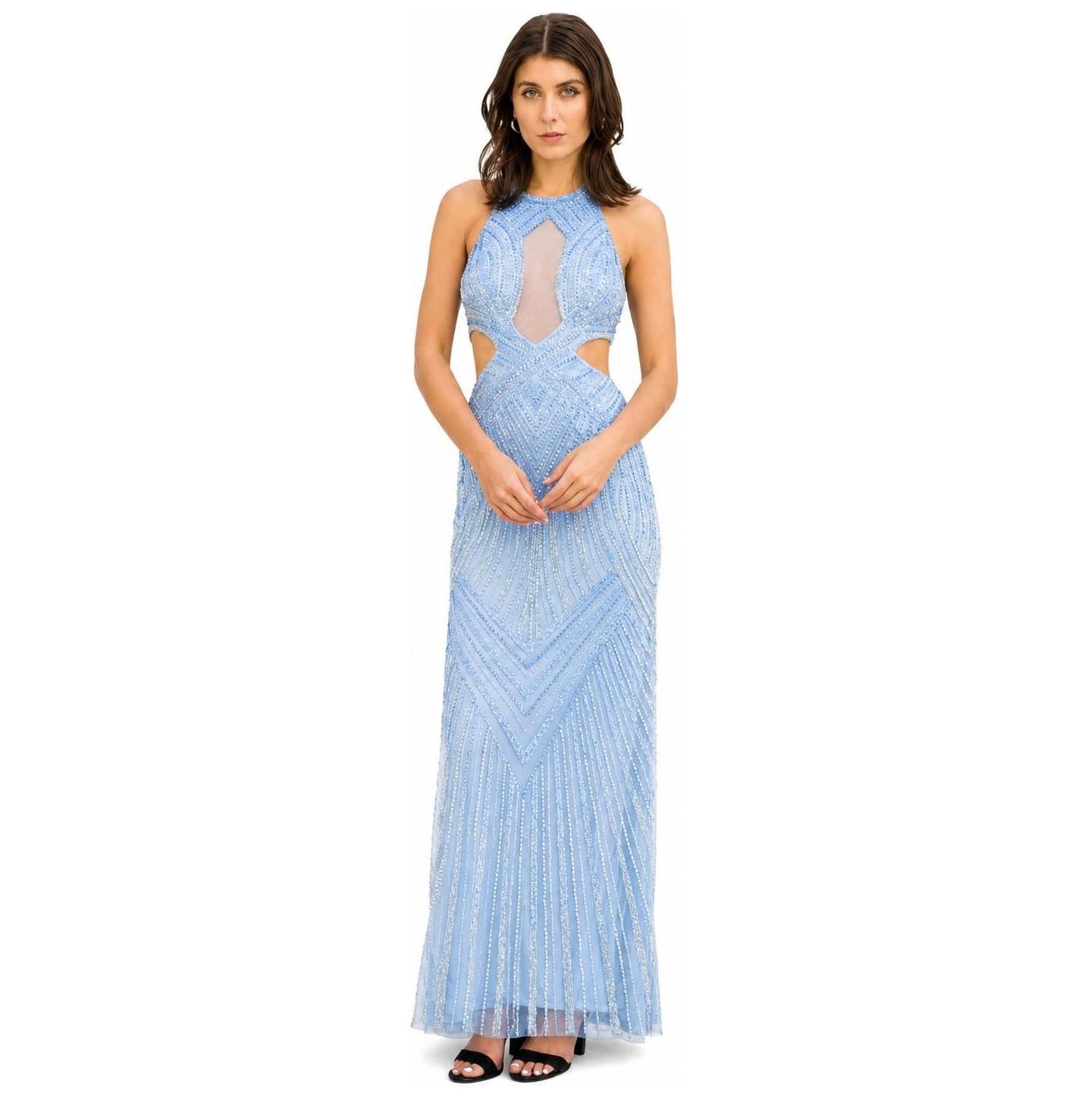 Женское платье Lara Halter Neck Beaded with Cutouts, цвет: Барвинковый — фото 1