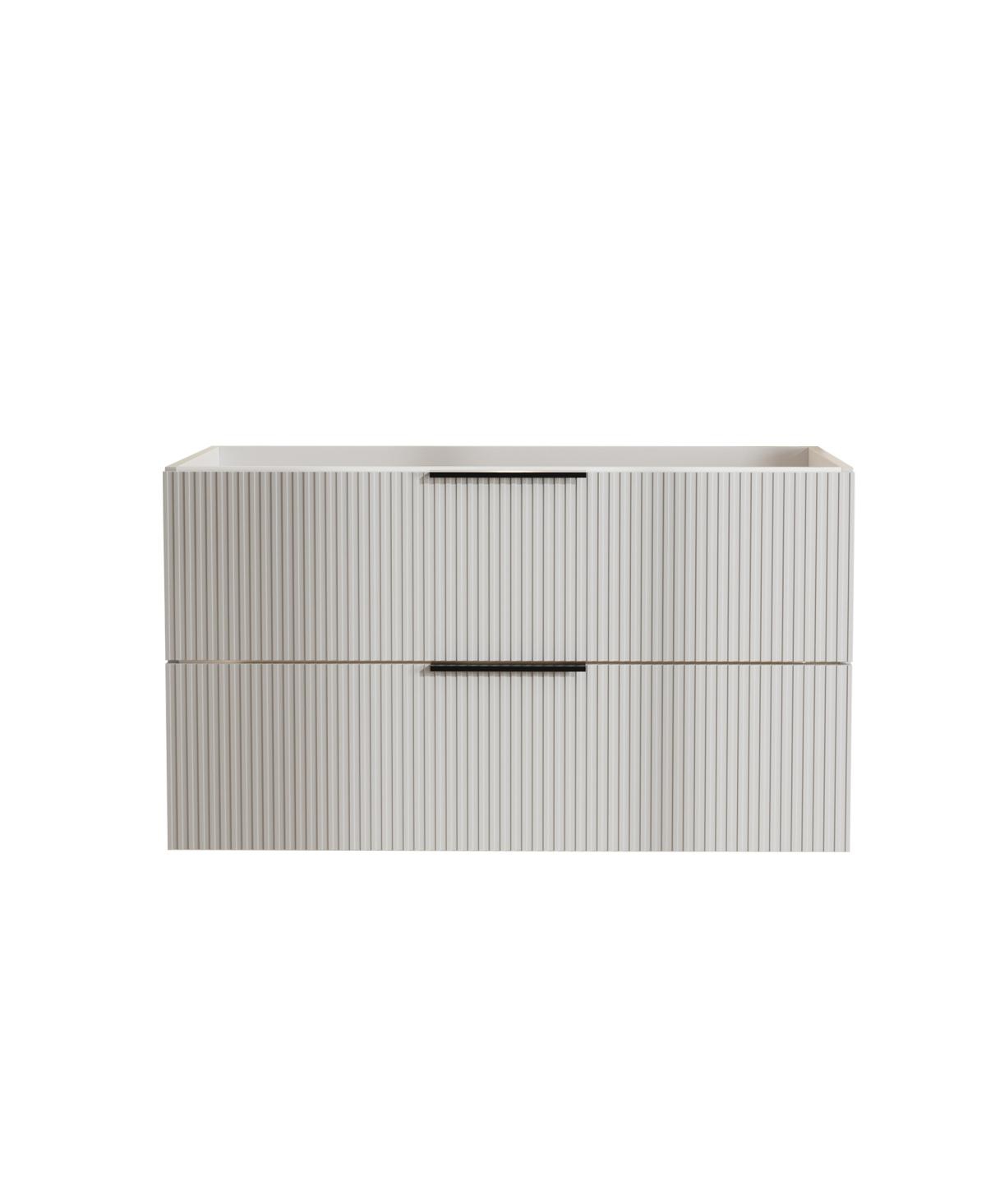 Sillysis Wall Mounted Bathroom Vanity with Ribbed Drawers, U-Shaped Organizer