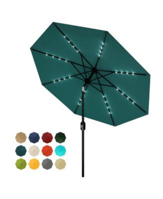 10Feet Patio Umbrella, Waterproof UV-Protected Outdoor Table Umbrella, Tilt Crank, 8 Ribs, Iron Pole For Patio, Garden, Pool