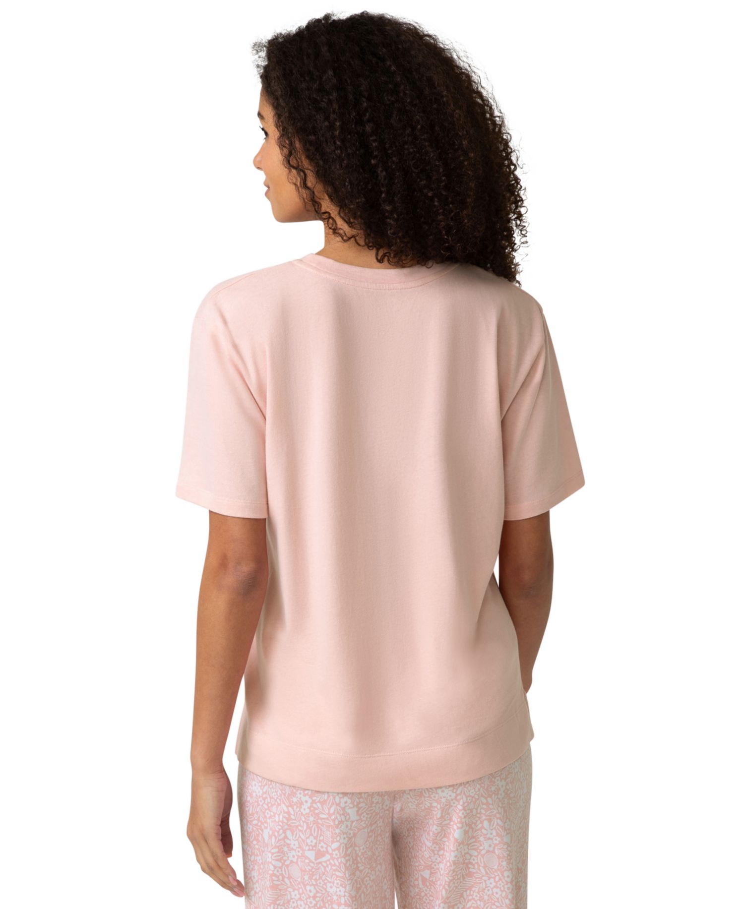 Women's Short-Sleeve Cotton Candied Boxy Pajama Top