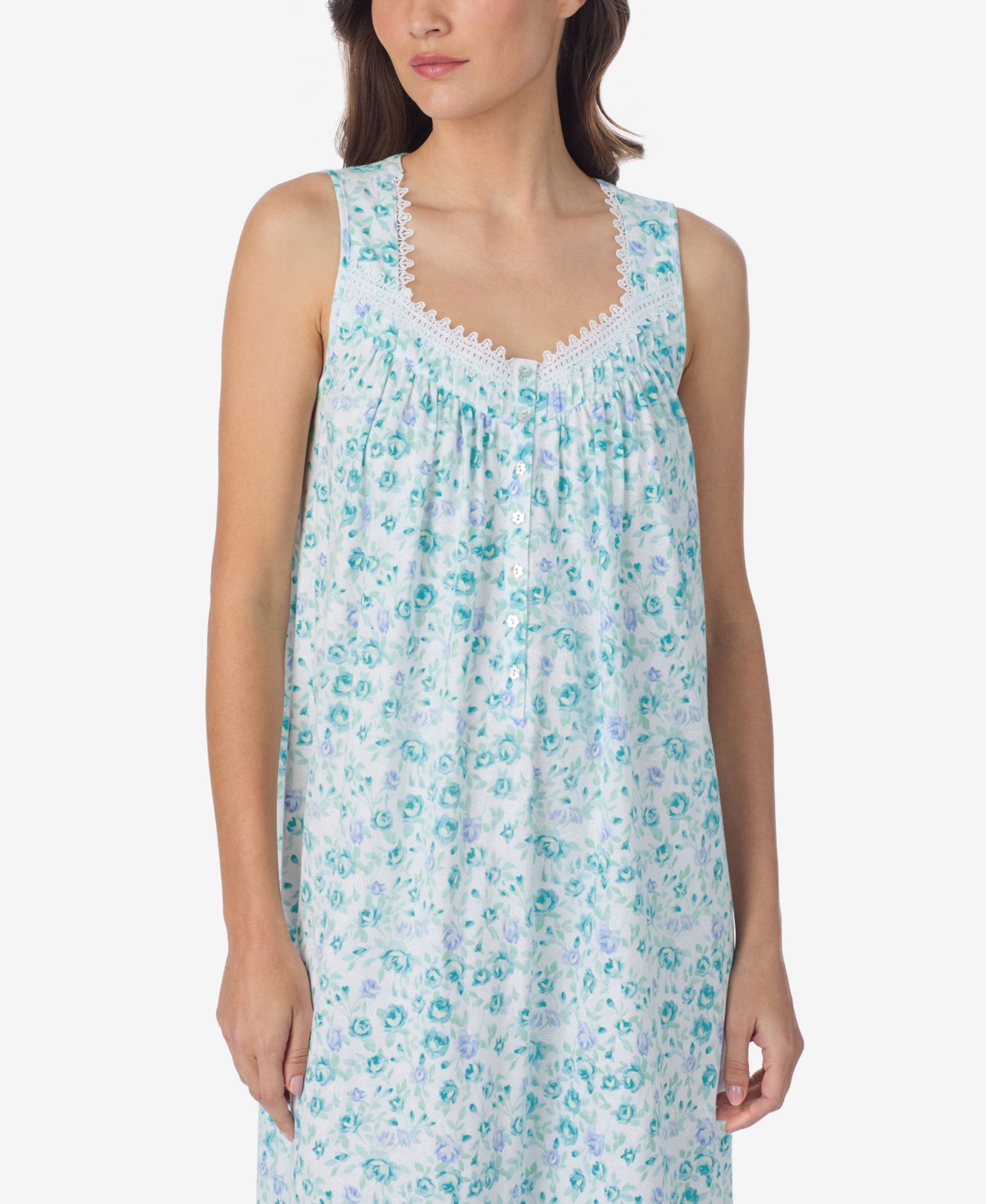 Women's Sleeveless Cotton Jersey Knit Long Nightgown