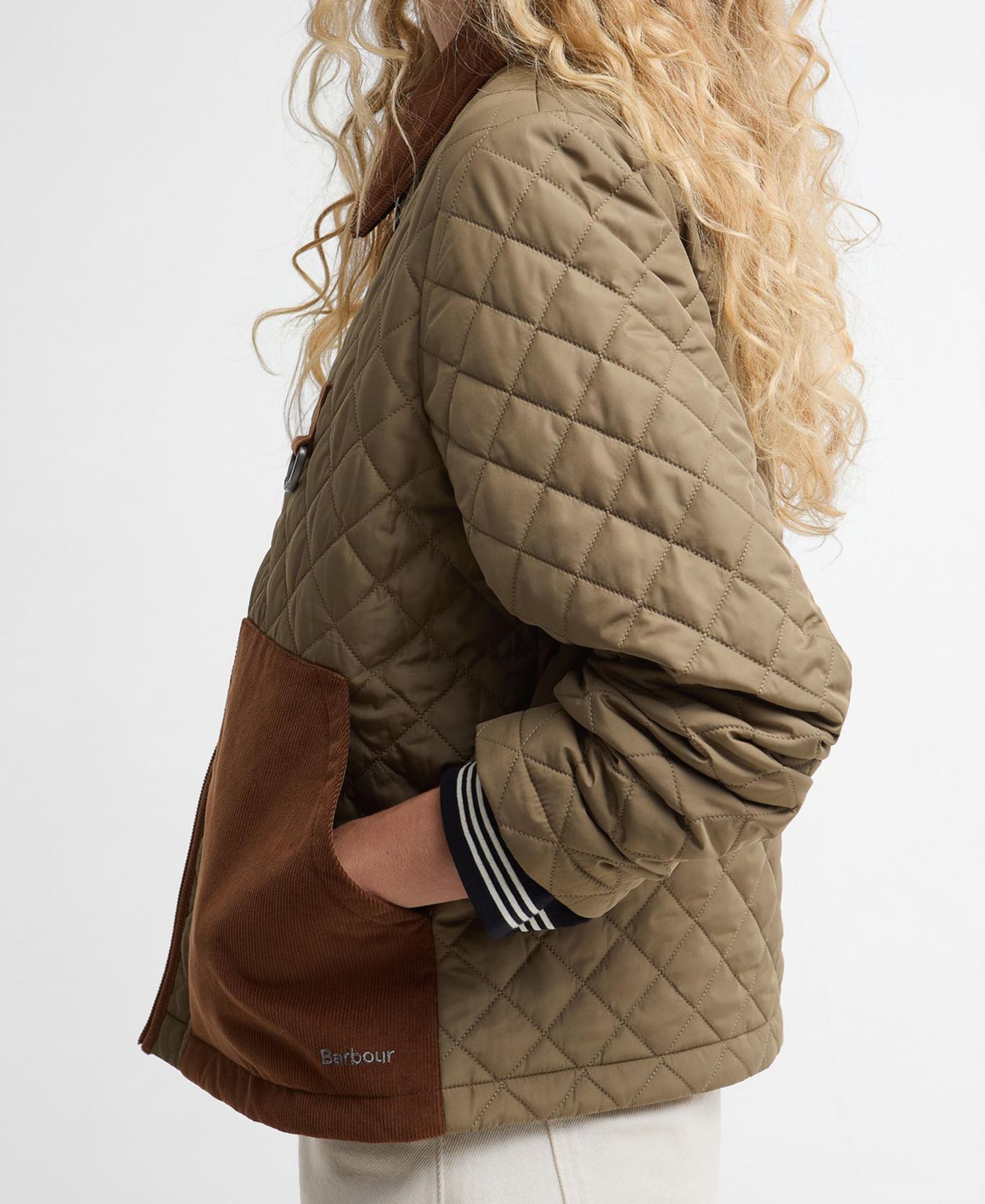 Женская куртка Barbour Aylesby Quilted Front-Zipper, цвет: Зелёный — фото 3