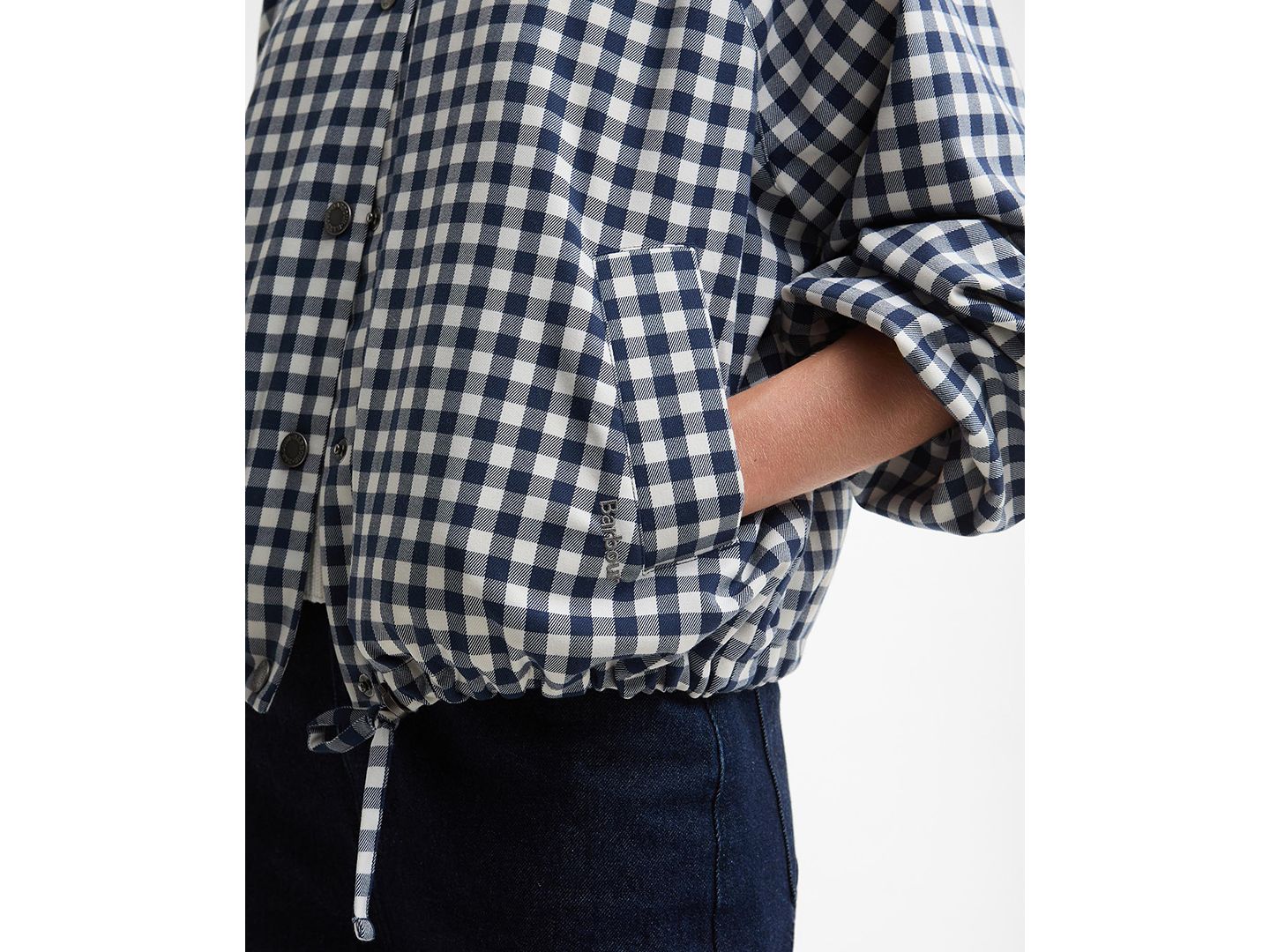 Женская куртка Barbour Ovingham Cord Collar Casual, цвет: В мелкую клетку тёмно-синий / Нейтральный — фото 5