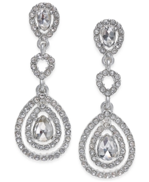 image of Charter Club Gold-Tone Crystal and Pave Orbital Drop Earrings, Created for Macy-s