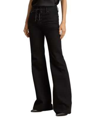 Women's Lace-Up Flare Jeans