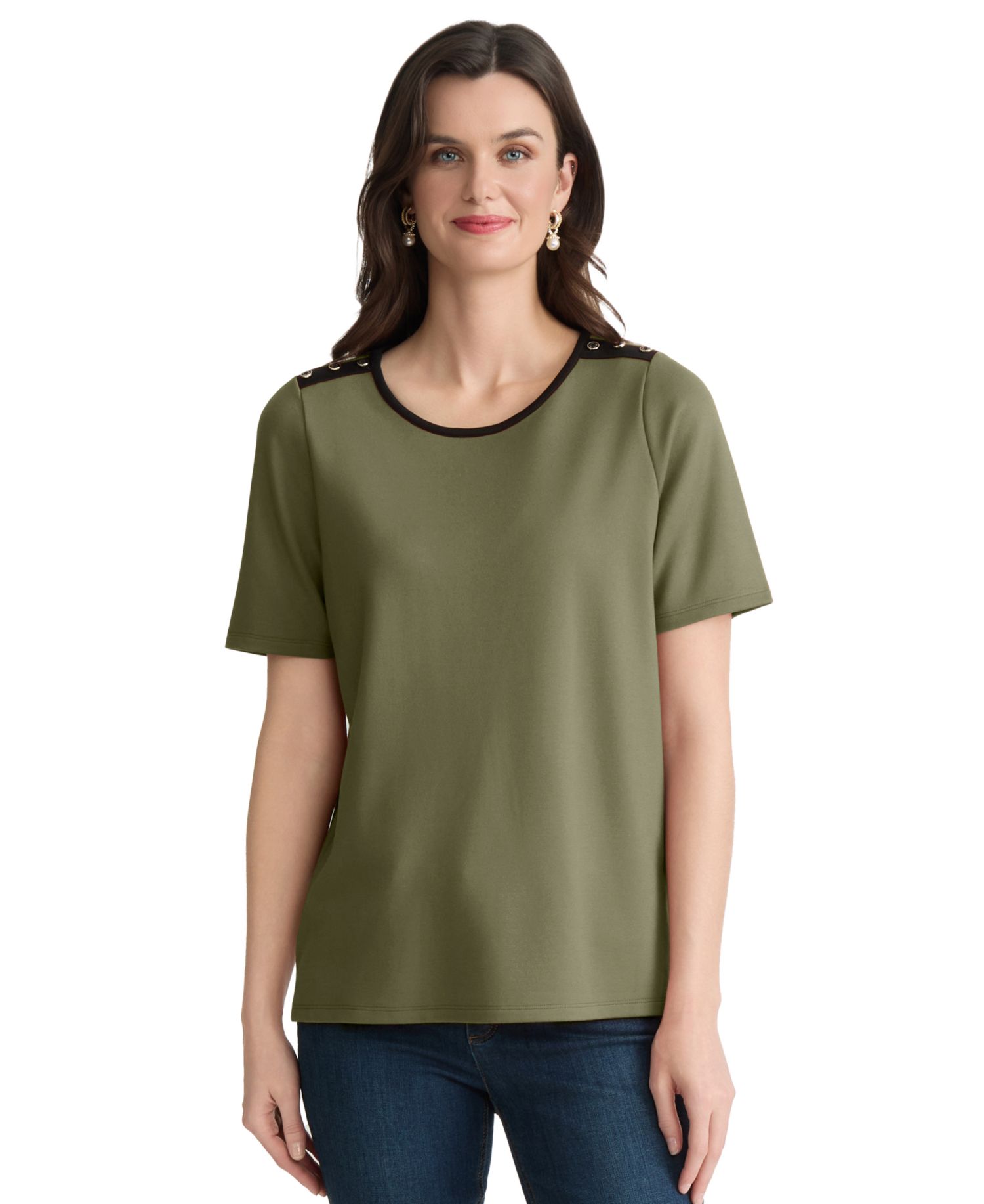 Petite Drop Shoulder Top
