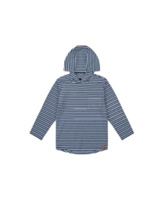 Little and Big Boy 6-12 Striped Brushed Jersey Hooded T-Shirt