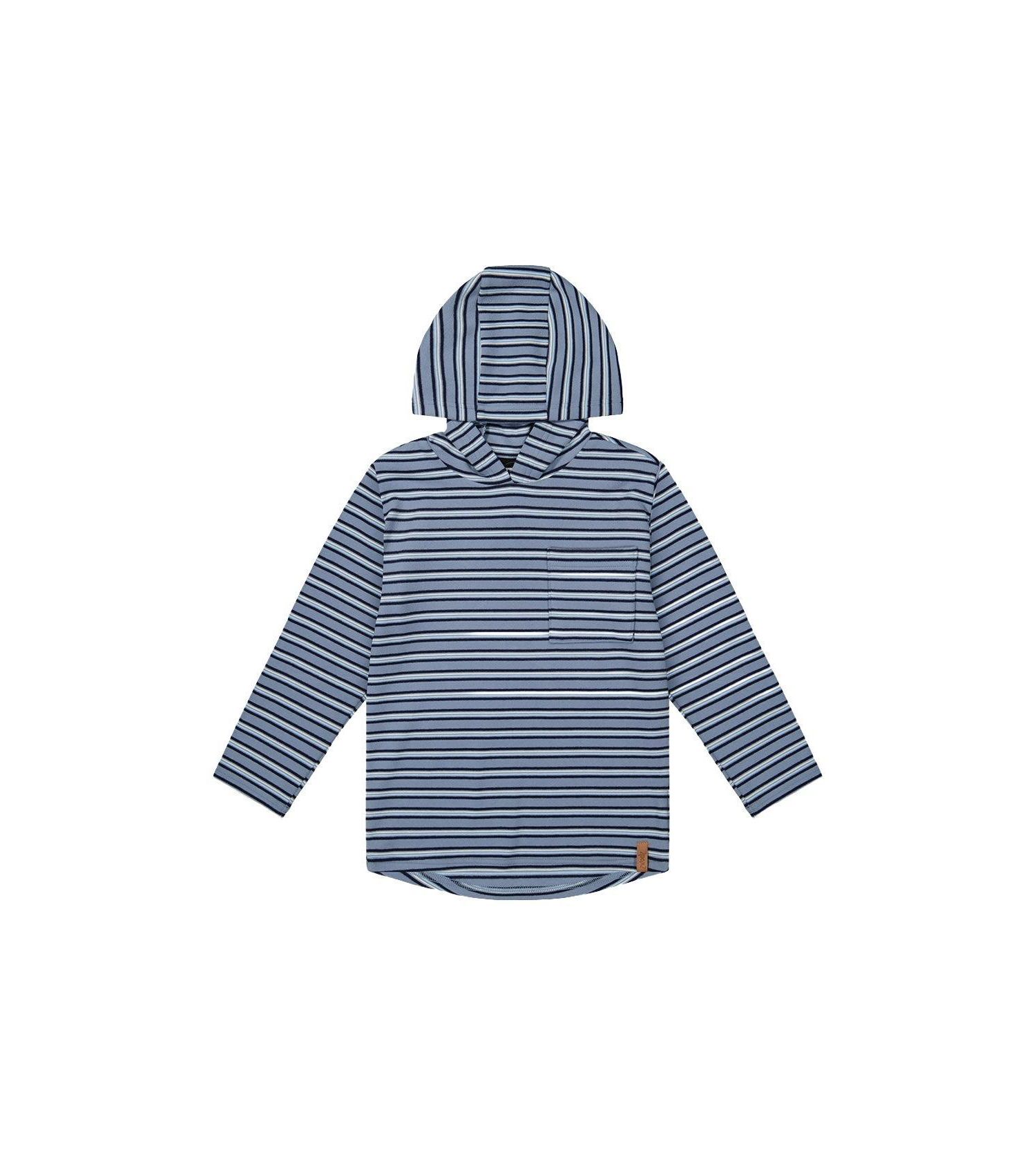 Little and Big Boy 6-12 Striped Brushed Jersey Hooded T-Shirt