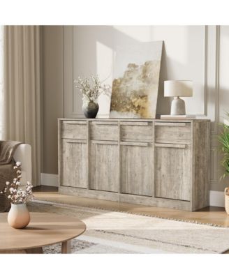Sideboard Buffet Cabinet with 4 Drawers, 62.4 Inch Large Coffee Cabinet with Storage, Modern Storage Buffet Table