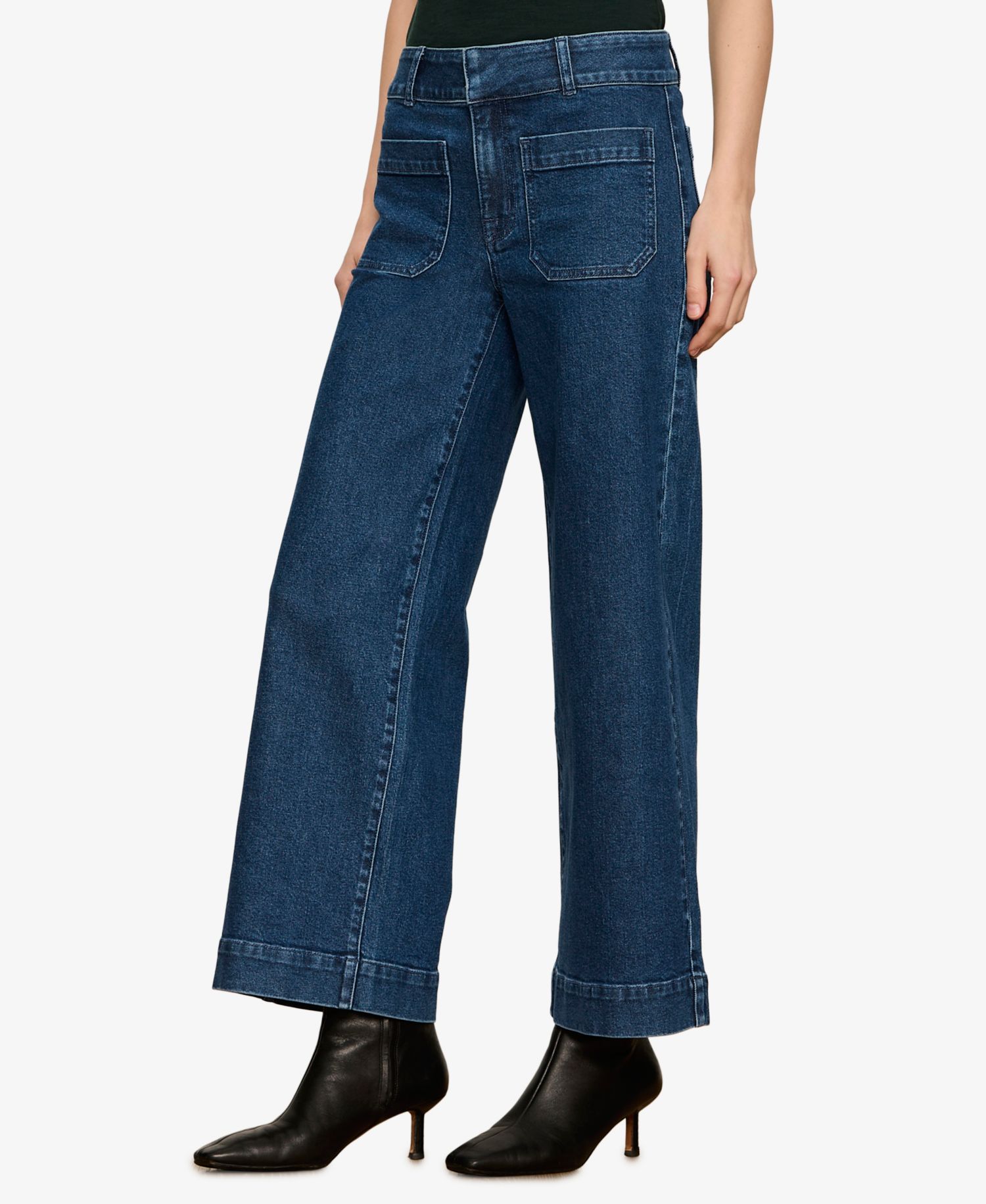 Petite Mid-Rise Wide-Leg Jeans
