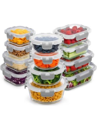 24 Piece Oven Safe Glass Storage Container Set with Lids