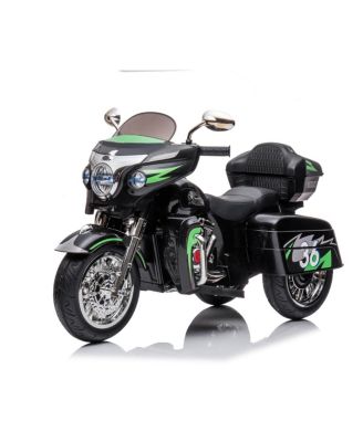Kids Ride On Motorcycle 12V - LED Lights Electric Toy, Wireless Music, Storage Trunk, PU Seat, Forward and Reverse, Rechargeable, Ages 3-6
