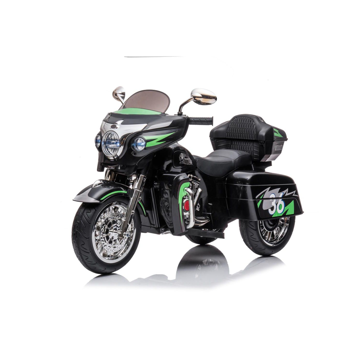Детская игрушка YOBTOP Kids Ride On Motorcycle 12V with LED Lights, Wireless Music & Storage Trunk, 3–6 лет, цвет: Чёрный — фото 1