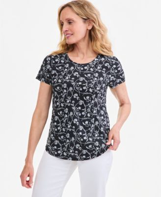 Women's Printed Short-Sleeve Crewneck Tee